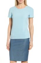 Women's Boss Ilyna Crepe Short Sleeve Top - Blue