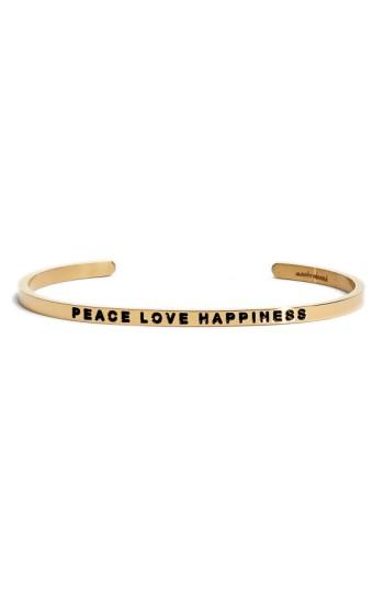 Women's Mantraband Peace Love Happiness Cuff