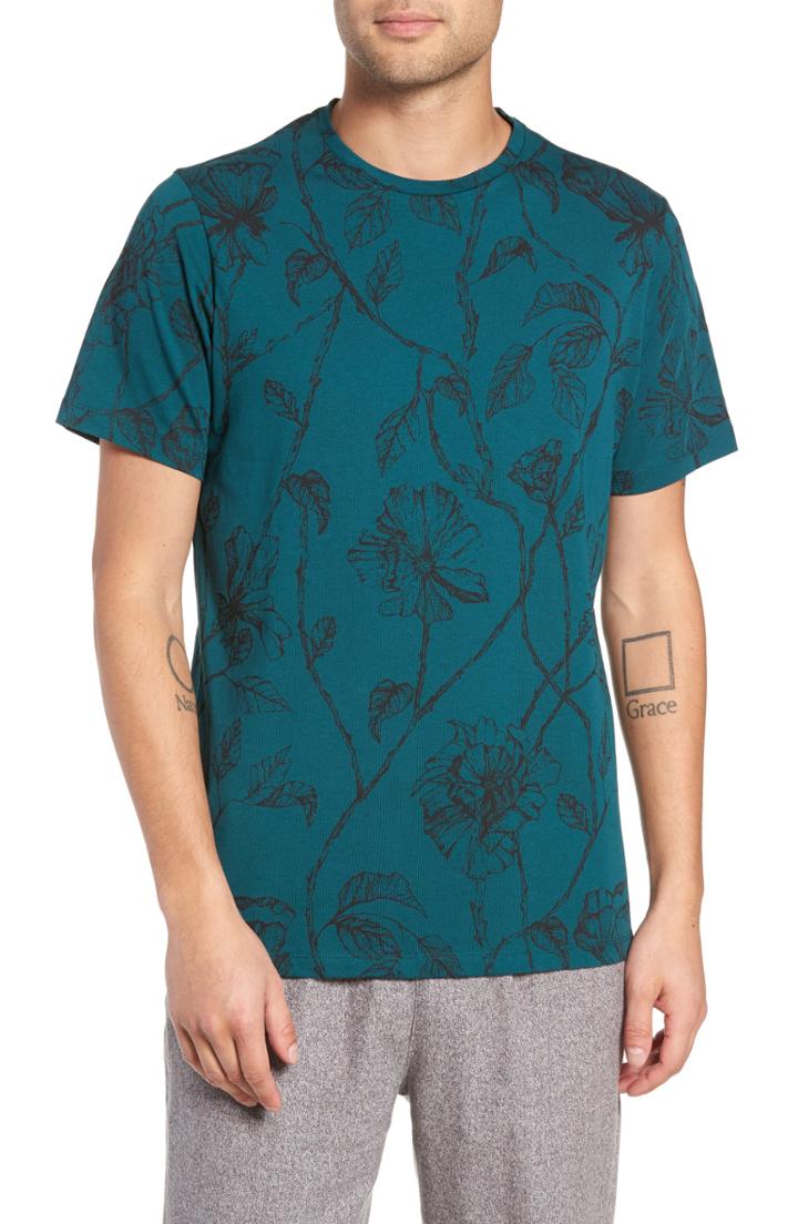 Men's Native Youth Floral Print T-shirt - Blue