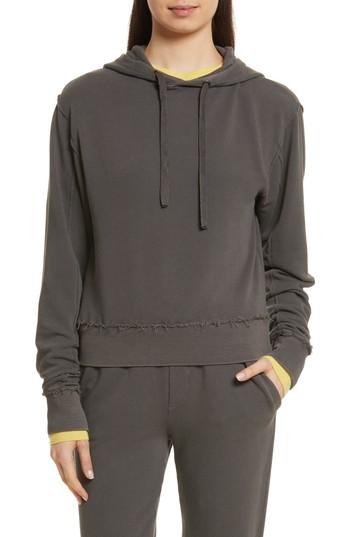 Women's Vince Raw Edge Hoodie - Black