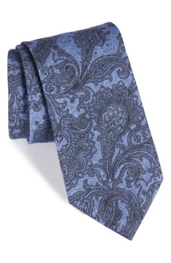 Men's Brioni Paisley Silk Tie, Size - Blue/green