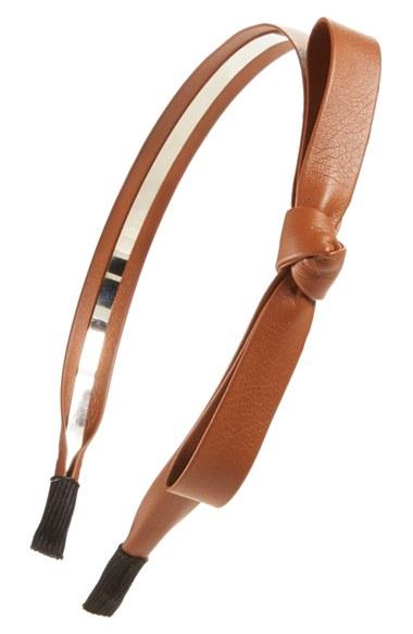 Cara Faux Leather Bow Headband