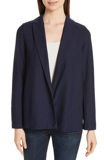 Women's Eileen Fisher Shawl Collar Jacket - Blue