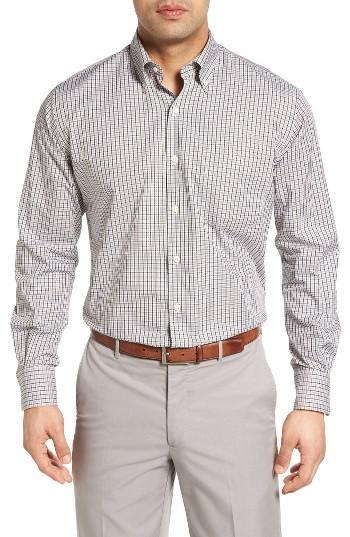 Men's Peter Millar Summertime Regular Fit Check Sport Shirt - Black