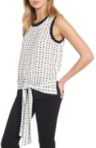 Women's Trouve Sleeveless Tie Front Top, Size - Ivory