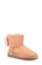 Women's Ugg Mini Fluff Bow Genuine Shearling Boot M - Pink