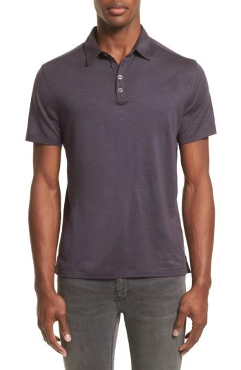 Men's John Varvatos Collection Hampton Silk Blend Polo - Purple