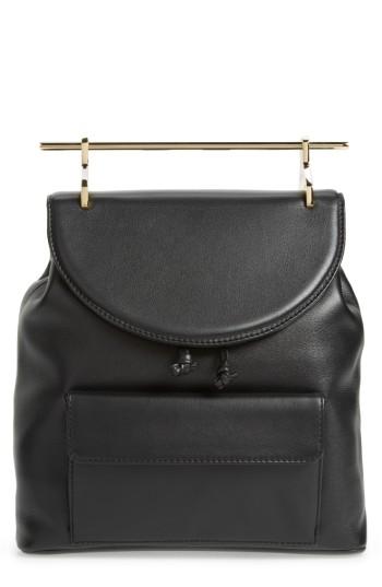 M2malletier Calfskin Leather Backpack - Black