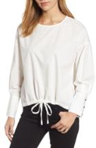 Women's Melloday Darwstring Hem Poplin Top - White