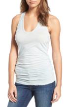 Women's James Perse Skinny Ruched Cotton Tank - Blue