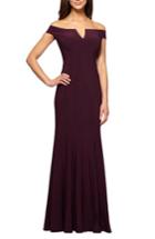 Women's Alex Evenings Off The Shoulder Mermaid Gown - Purple