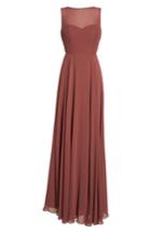 Women's Jenny Yoo Elizabeth Chiffon Gown - Brown