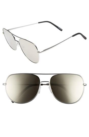 Men's Quay Australia Living Large 61mm Aviator Sunglasses - Z/dnu Gun/ Blue