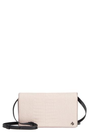 Women's Rag & Bone Croc-embossed Leather Crossbody Wallet - Pink