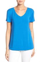 Women's Halogen Modal Jersey V-neck Tee, Size - Blue