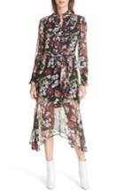 Women's Equipment Palo Floral Print Silk Dress, Size - Black