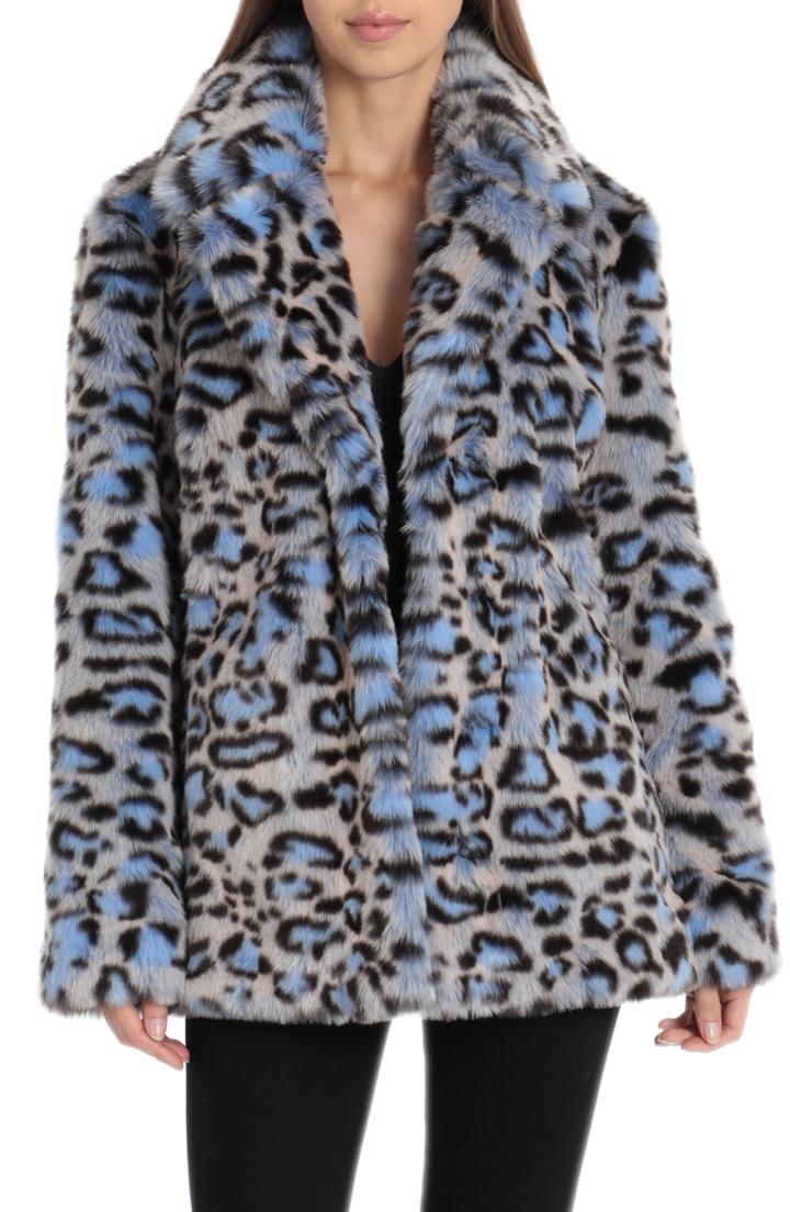 Women's Avec Les Filles Animal Print Faux Fur Coat