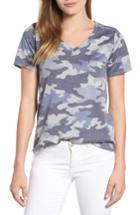 Women's Caslon Camo V-neck Tee - Blue