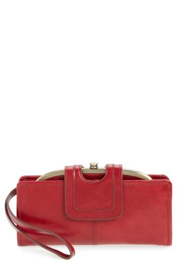 Women's Hobo Nova Calfskin Leather Wallet - Red