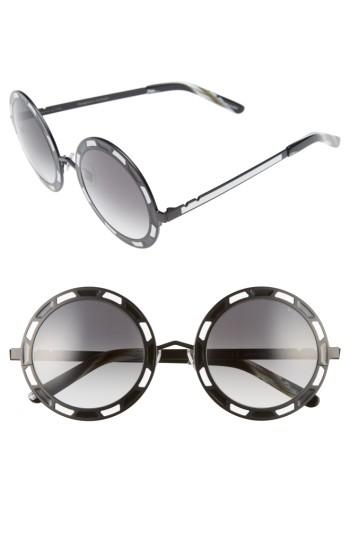 Women's Pared Sonny & Cher 50mm Round Sunglasses - Black Titanium/ White Grey