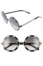 Women's Pared Sonny & Cher 50mm Round Sunglasses - Black Titanium/ White Grey