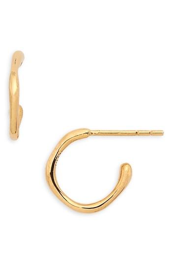 Women's Missoma Golden Molten Tiny Hoop Earrings