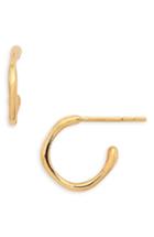 Women's Missoma Golden Molten Tiny Hoop Earrings