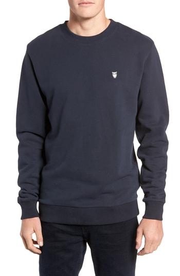 Men's Knowledgecotton Apparel Owl Sweatshirt - Blue