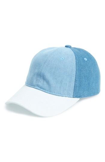Women's Steve Madden Patchwork Denim Baseball Cap - Blue