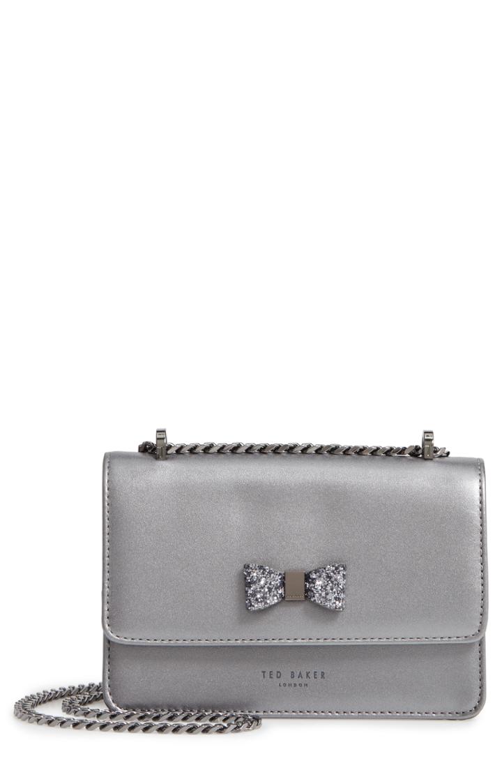 Ted Baker London Lotiiee Bow Convertible Leather Bag - Grey