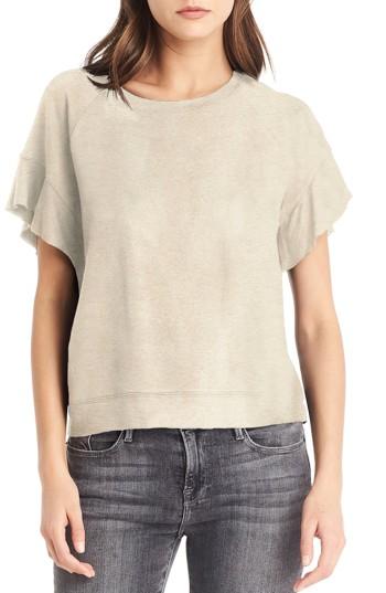 Women's Michael Stars Flutter Sleeve Sweatshirt - Beige