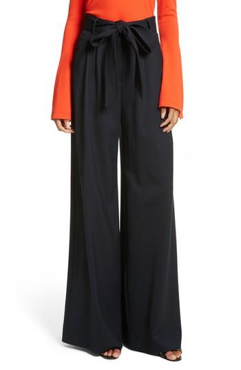 Women's Milly Italian Gabardine Trapunto Trousers - Blue