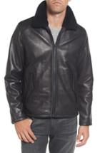 Men's Vince Camuto Genuine Shearling Leather Jacket, Size - Black