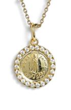Women's Argento Vivo Pave Framed Mother Mary Pendant Necklace