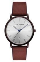 Men's Ted Baker London Dean Leather Strap Watch, 40mm