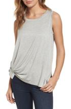 Women's Caslon Knot Front Jersey Tank, Size - Grey