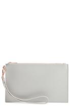 Ted Baker London Top Zip Faux Leather Pouch - Grey