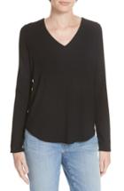 Women's Eileen Fisher V-neck Jersey Tee, Size - Black