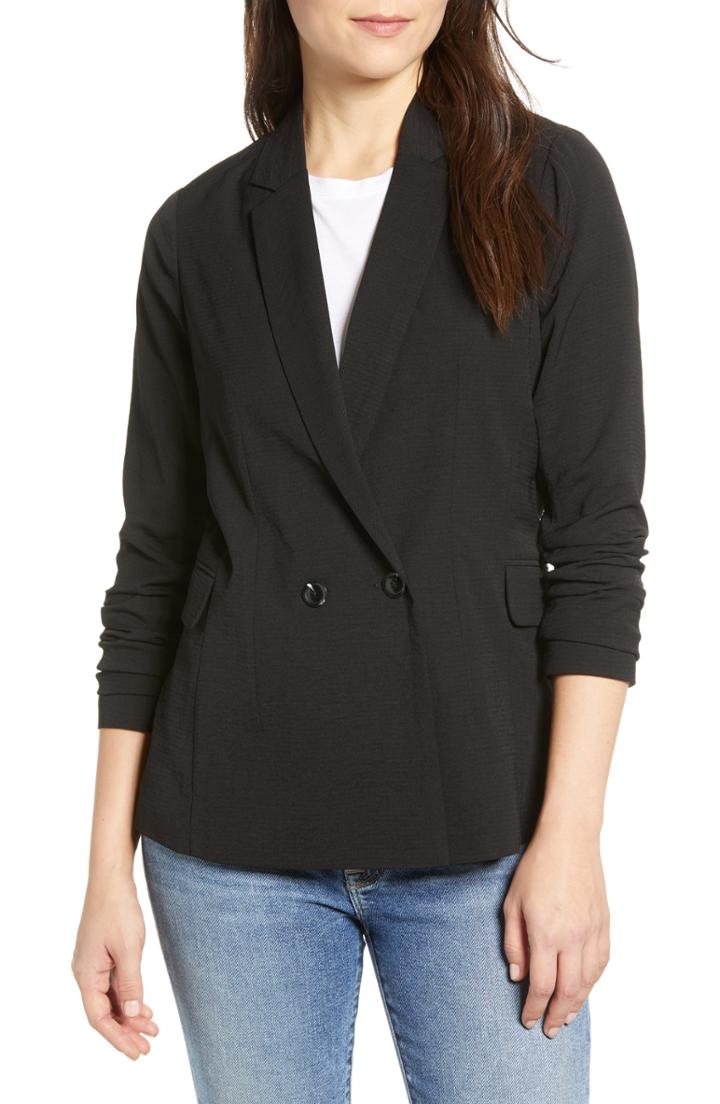 Women's Bobeau Double-breasted Blazer - Black