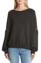 Women's The Great. The Bishop Sleeve Studded Sweatshirt - Black