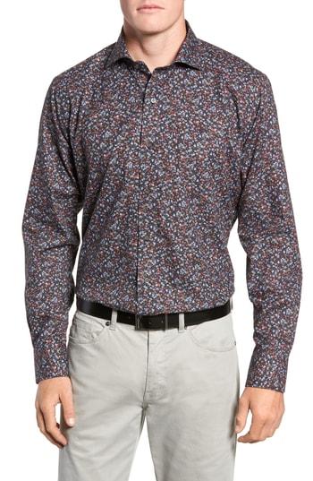 Men's Peter Millar Collection Regent Print Sport Shirt - Green