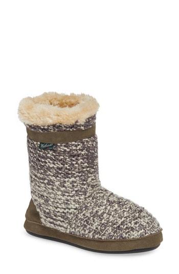 Women's Woolrich Whitecap Knit Slipper Bootie M - Grey
