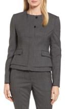 Women's Boss Jasyma Stripe Wool Suit Jacket R - Grey