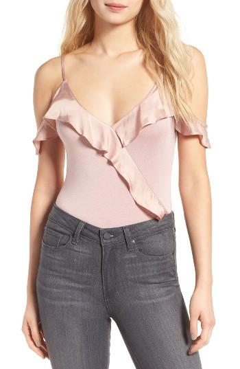 Women's Willow & Clay Ruffle Off The Shoulder Bodysuit - White