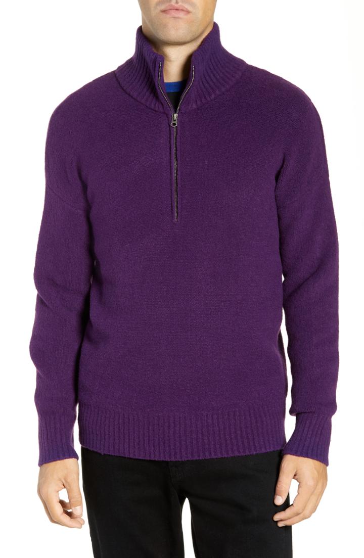 Men's French Connection Regular Fit Mock Neck Sweater - Purple