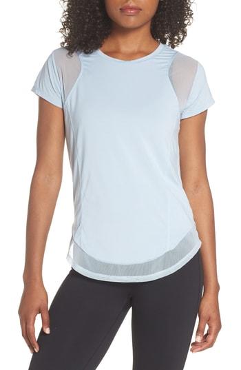 Women's Zella Mesh Inset Training Tee, Size - Blue
