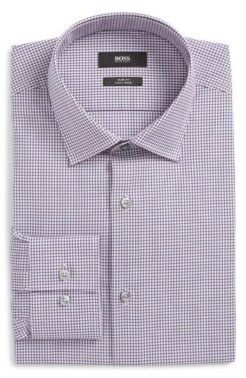 Men's Boss Jenno Slim Fit Grid Dress Shirt .5 - Pink