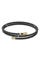 Women's Lagos Gold & Black Caviar Pave Diamond Wrap Bracelet