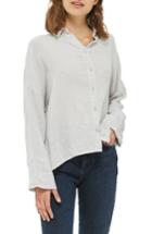 Women's Topshop Crinkle Shirt Us (fits Like 0) - Grey