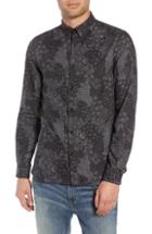 Men's The Kooples Slim Fit Print Sport Shirt - Black